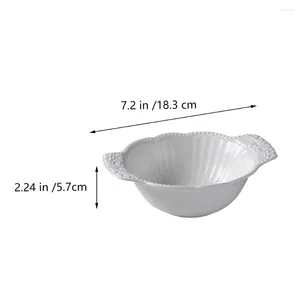 Set di stoviglie 1pc Bone China Ciotola Cucina Zuppa Casa Porta insalata di frutta (Bianco)