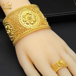 Bangle ANIID Africano Luxo Cuff Bangles com Anel Nigeriano Casamento Nupcial Pulseira Charme Pulseiras Atacado Jóias Etíopes Presentes