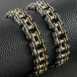 Chokers 17 mm łańcuch motocyklowy Bransoletka Man w stali nierdzewnej męskie bransoletki dla najlepszych przyjaciół rowerzyści biżuteria rock and roll