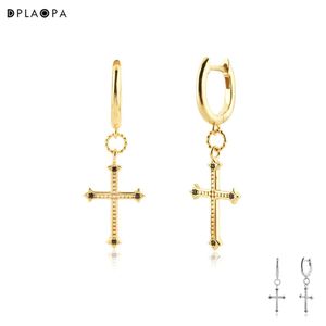 Knot DPLAOPA 925 Sterling Silver Gold Plated Silver Spinel Pendant Large Cross Earrings Drop Earring Women Luxury Piercing Pendientes