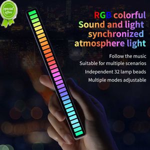 Ny ljudkontroll RGB LED CAR RHYTHM LIGHT BAR MUSIC Rhythm Lamp Auto Interior Ambient 16/32 Beam Multi-Scene Application