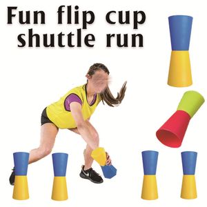 Спортивные игрушки Fun Flip Cup Cuptle Run Rungby Agility Agility обратный конус координация корпуса взрывной тренировки пластиковый баскетбольный футбол WA 230519