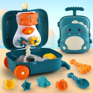 Песчаная игра с водой Fun Beach Toys for Kids Toy Trolley Trolley Suit Sutcase Summer Set Gifts Juguetes Playa 230520