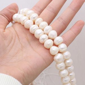 Perle di perle d'acqua dolce naturali di cristallo 1314mm perle sciolte rotonde bianche grandi per la creazione di gioielli accessori per collane di braccialetti artigianali fai-da-te