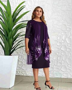 Casual Dresses L-5XL Plus Size Dress for Women Large Size Elegant Temperament Women's Lace Cape Dress Plus Size Women Clothing Party Dresses L230520