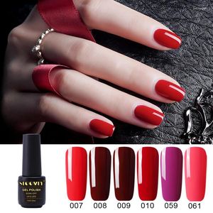 Nail Gel SLOOMEY Red Series Polish 7ml UV Pure Colors Soak Off Semi Permanent Art Lacquer Vernis