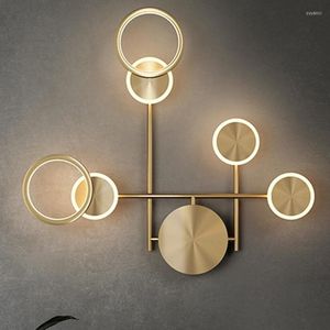 Duvar lambaları Modern bakır LED Işık Dönebilir Başucu Siyah Altın Sconce 3 Dim okuma Merdiven TV Backfround