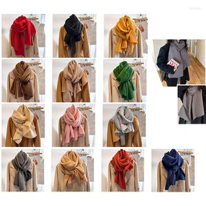 Scarves Fashion Women Scarf Thin Shawls Solid Color Winter Hijabs Pleated Crinkle Lady Pashmina Bandana Wraps