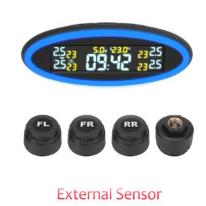 SinoTrack Car TPMS Tire Pressure Monitoring System with 4 External / Built in Sensors Real-Time Temperature Monitor Alarm
