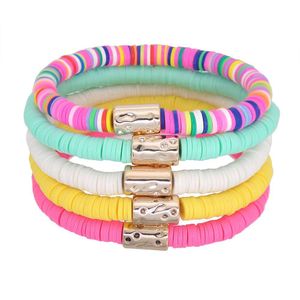 Bangle 5st/set Bohemian Ethnic Handmade Mticolor Armband för kvinnor mode koppar pärlor armband mjuk y colorf semester strand wris dhhyd