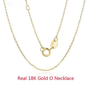 Halsketten MIQIAO Echt 18K Gold Kette Halskette Klassisches O-Kette Design Reine AU750 Feine Schmuck Geschenke für Frauen NE002