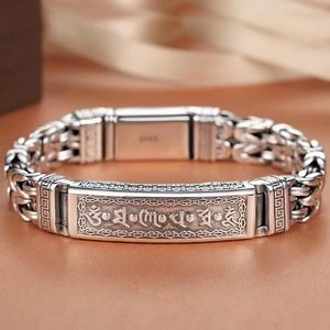 Bangles Handmade Punk S925 Silver Retro Men's Bracelet Silver Tide Creative Personality Jewelry Chain Birthday Gift Wholesale