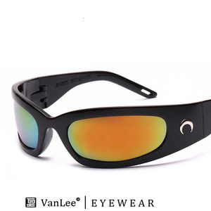 Frame di moda nuovi occhiali a specchio incrociati maschili e ciclisti sports tendenza colorate occhiali da sole personalizzati riflettenti