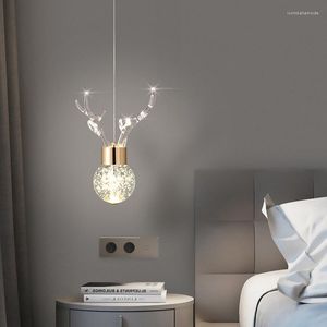 Kroonluchters biewalk Modern Noordse E14 Wit LED -plafond Kroonluchter Elk Bolb Binnenverlichting voor slaapkamer woonkamerlamp