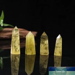 Quality Natural Citrine crystal Tower Arts Ornament Mineral Chakra Healing wands Reiki Energy stone six-sided Quartz Point Pillar magic wand Novelty gifts