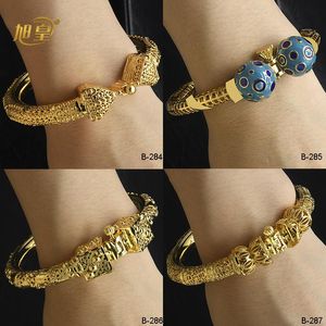 バングルxuhuangドバイ24kメッキの金色のbangle with with for womenインドインドアフリカのナイジェリアの高級デザイナージュエリーギフト卸売