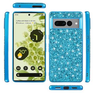 Luxury Shiny Plating Vogue Phone Case para iPhone 14 13 12 Pro Max Samsung Galaxy 23 Ultra S22 Google Pixel 7 7A 7Pro 8 8Pro 6 6A 6Pro Slim Glitter Leather Protective Shell