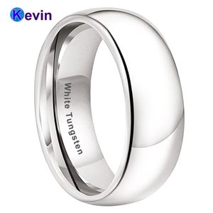 Rings 4mm 6mm 8mm 10mm White Tungsten Ring for Men Women Dropshipping Fashion Engagement Wedding Band Domed Polished Comfort Fit