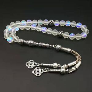 Abbigliamento austriaco cristallo tasbih 33 66 99 perle con nappa in metallo nuovo stile da donna cristallo perle di preghiera dono rosario musulmano