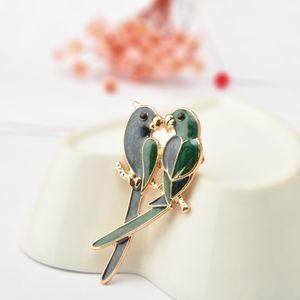 MZC Classic Dark Blue Bouble Bird Brooch Cute Animal Brooches For Womens Party Jewelry Love Brosch Bijoux Femme Bijuterias