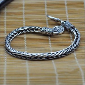 Bangle Men's Silver Armband 925 Sterling Silver Vintage Silver Rope Chain Armband Hand Made köl Fake Pay a 100