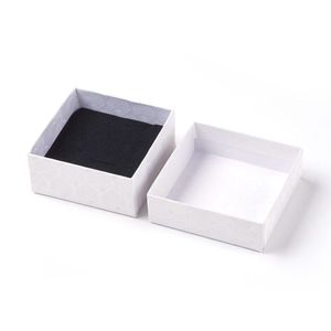 Boxes 50pcs 7.5x7.5x3.5cm Cardboard Gifts Present Storage Display Boxes Square For Jewelry Bracelets Earrings Necklace Packing Box