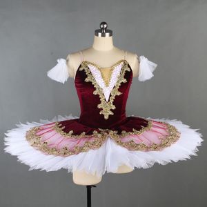 Dancewear Children Professional Ballet Tutu For Kids Girls Red Swan Lake Ballet Dance Clothes Adult Pancake Ballerina Figur Skating Dress 230520