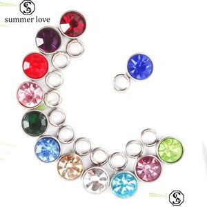 Charms 10Pcs Stainless Steel Crystal Birthstone Dangle Pendants Diy Necklace Bracelet Accessaries For Jeweley Making Supplies Bk Who Dhprn