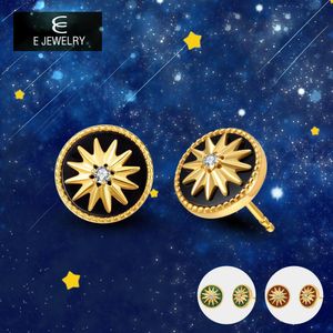 Stud E 925 Sterling Silver Star Stud Earrings 3 Color Agate Gemstones Earring For Women 18k Gold Plated Small Round Cz Ear Jewely