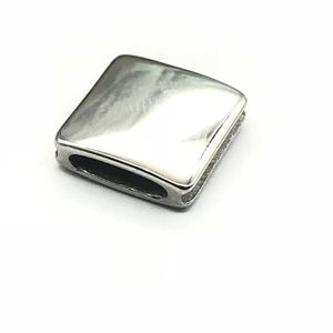 Crystal 316L rostfritt stål tomt fyrkantiga pärlor Anpassa metall charm distanspärlor för smycken som tillverkar Braid Armband DIY