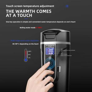 Auto Auto 12v 24v Auto Heizung Tasse 304 Edelstahl Wasser Wärmer Flasche Wasserkocher Kaffee Becher LCD Display temperatur Fahrzeug Heizung Tasse