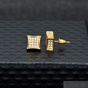 Brincos de jóias para masculinos Hip Hop Hop Cubic Zirconia Diamond Fashion Copper Gold Gold Gold Brincho