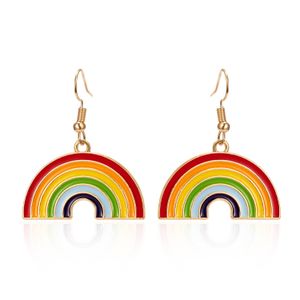 Knut 12 Par Rainbow örhängen Gay Pride Charm Dingle Earring för kvinnor Färgglada hbt -örhängen smycken