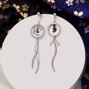 Stud Thaya Real S925 Erecchino d'argento Sterling Cute Orecchino volpe pensione in stile giapponese per donne Oreri d'era d'argento gioielli raffinati