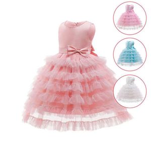 Sukienki dla dziewcząt 1st urodzinowa sukienka dla dziewczynki Princess Dzieci Ubrania dla dzieci ubranie Flower przyjęcie weselne formalne koronkowe tutu tiere182r