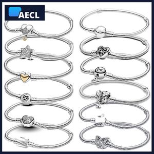 Bangle Bracelet 4 For Original Hot Sale Beaded 100% 925 Silver Color Various Chain Bracelets For Women Diy Pendant Jewelry Wholesale