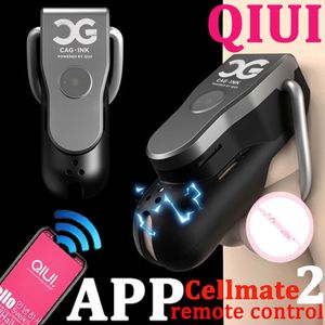 Adult Toys QIUI Upgraded Cellmate 2 Penis Cage APP Remote Control Electric Shock Cock Cage Chastity Belt QIUI Cock Lock Sex Toy For Men Gay 230519