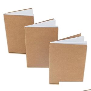 Notepads Kraft Notebook Unlined Blank Books Travel Journals For Students School Children Writing 8.8X15.5Cm Drop Delivery Office Bus Dhr9B