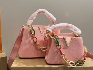 Tasarımcı Kadın Capucines BB Çanta Akşam Çanta Hakiki Deri Saplı Çanta Omuz Tote Çanta Crossbody Mini MM Siyah Pembe Cüzdan Zincir Çantalar Dhgate Kılıfları