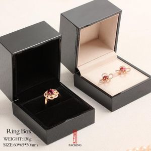 Boxes Hot Sale High Gloss Piano Lacquer Finish Wedding Ring Earrings Jewelry Box Small Luxury Jewellery Gift Storage Display Case