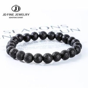 Bangle Jd Natural Meteoryt Stone Bracelets Bracelets Mężczyźni Kobiety Czarne okrągłe energia Reiki Uzdrawianie Strand Break Opaska Letnia biżuteria Prezenty