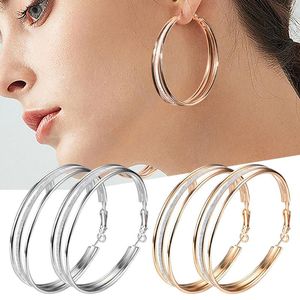 Stud Earrings Elegant Women's Vintage Large Hoop Thin Dangle Rhinestone Wedding For Women