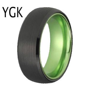 Rings Classic Rings For Women Men's Bridal Jewelry Wedding Engagement Rings Tungsten Ring Black Tungsten with Green Aluminum Ring