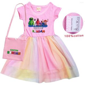 Abiti da ragazza 2-10Y Garden Of Banban Abbigliamento Neonate Principessa con piccola borsa Bambini Cute Garten T-shirt Abiti da festa di nozze