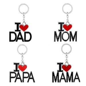 Fashion Family Keychain Mother Father 's Day Gift Regalo di San Valentino I Love Dad Mom PaPa Mama Keychain Letter MOM PAPA Keychain