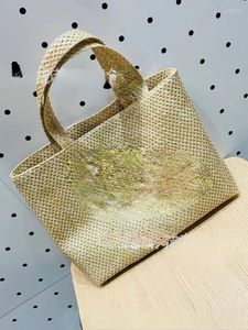 Storage Bags Hollow Straw Shoulder Bag Shopping Tote Women's Woven Handbag Summer Beach Organizers Eco Friendly Leisure Net