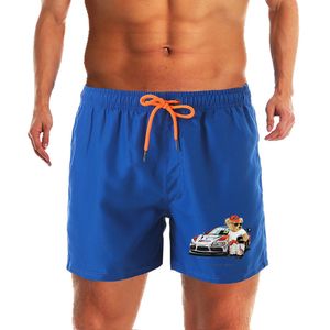 Urso de pelúcia de luxo impresso rápido seco de verão masculino shorts shorts shorts de praia masculino para homens troncos de natação shorts shorts de praia