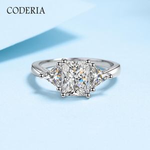 Ringar Fashion Design High End Moissanite Ring Silver 925 Plated PT950 Platinum Proposal 3 Karat Ring Vackra smycken för kvinnor