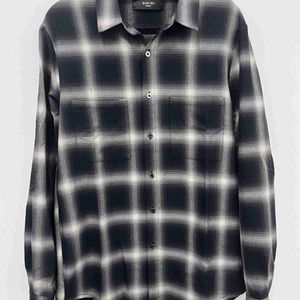 Designer Fashion Clothing Amires Shirts Autonomous Amies Style Black White Plaid fransed Hem With High Street Style Shirt Stripes Casual Shirt Luxury Streetwear