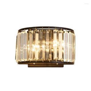 Vägglampa nordiska kreativa kristallljus för foajé sovrum hall dekoration guld/svart järnkonst armatur modern hembelysning
